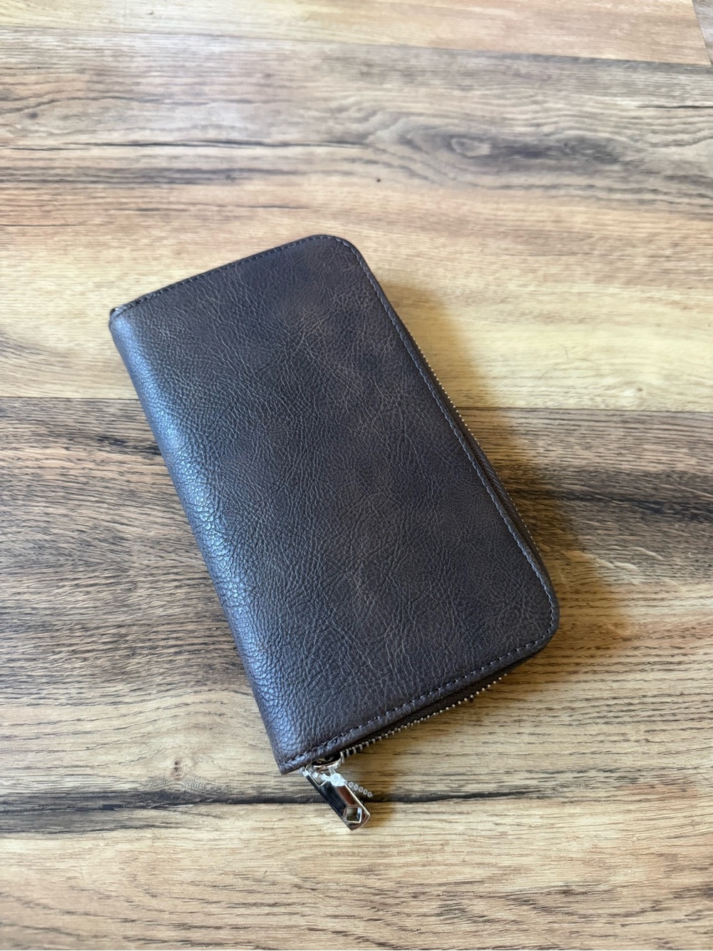 Classic Brown Zip Wallet for Men